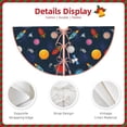 thumbnail image 4 of Daiia Space Cartoon Drawing Merry Christmas Tree Skirt , Xmas Large Lace-up Tree Skirt, Santa Snowflakes Rustic Home Decorations New Year Party Farmhouse Decor-36", 4 of 7