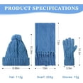 thumbnail image 5 of Hat Gloves Scarf Set Women Winter Knit Beanie Hat+Touchscreen Gloves+Long Scarve 3 in 1 Set Gift for Women Girls three-piece set, 5 of 8
