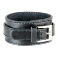 thumbnail image 3 of EHJRE Fashion Jewelry Vintage PU Cow Leather Wide Cuff Bracelet Snap Bangle for Men Black, 3 of 9