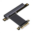 thumbnail image 1 of PCI-E 4.0 X4 to X16 Extension Cable Riser Cable PCIe X4 64G/ Adapter Cable for RTX3090 RX6800xt Graphics 20CM, 1 of 6