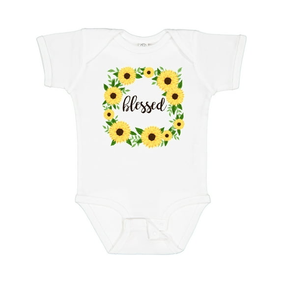Inktastic Blessed Sunflower Wreath Girls Baby Bodysuit