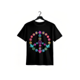 thumbnail image 1 of Peace Sign Floral 60S 70S Flower Power Hippie Gift Women Graphic Tee Fashionable, elegant, simple, casual round neck Women's T-shirt, Mother's Day gift for girls, 1 of 6