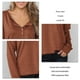 thumbnail image 5 of Top de manga larga para mujer, cuello en V con botones, sudadera de manga larga de color puro, blusa informal con botones, máxima comodidad, 5 of 6