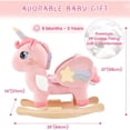 thumbnail image 3 of FUNLIO Unicorn Baby Rocking Horse, Rainbow Fairy Toddler Pink, 3 of 7