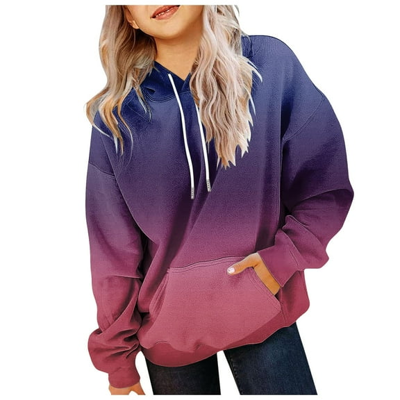 Hessimy Girls Zip Up Hoodies Fleece Jackets Oversized Sweatshirts Fall Fashion Outfits Sweaters Winter Clothes Boys Hoodies Size 14-16 Pullover (Purple,11-12 Years)
