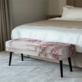thumbnail image 2 of Uourmeti Pink Cherry Blossom Art Soft Dining Room Bench Slipcover, Polyester Spandex Fabric Washable Stretch Bench Protector for Bedroom Hotel Dining Room, 2 of 9
