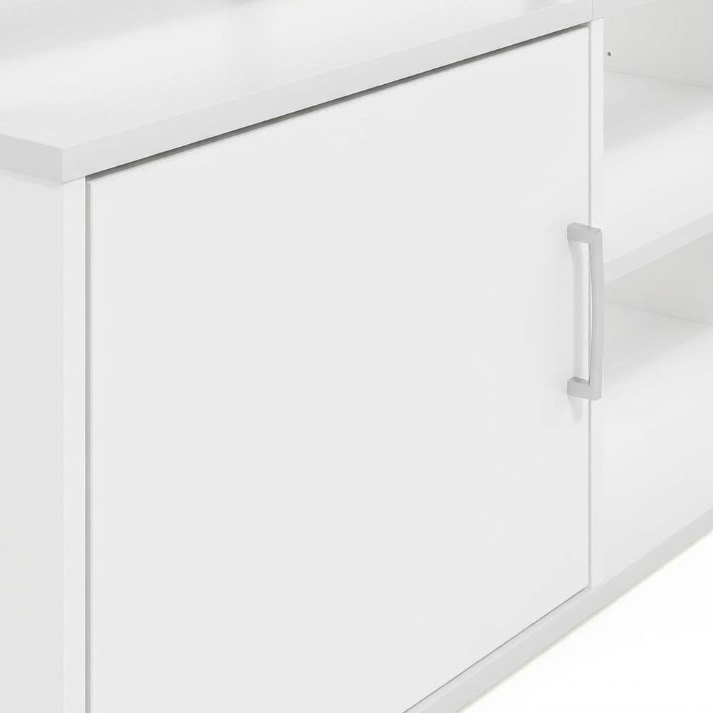 Wood TV Stand for 70 Inch Screens in White and Black with Modern Design