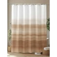 thumbnail image 4 of Fsddascl Brown White Ombre Shower Curtain Set - 36" x 78" Washable Bathtub Curtain with 12 Hooks, Vintage Farmhouse Abstract Striped Waterproof Fabric Stall Shower Curtains for Bathroom/Bathtub, 4 of 6