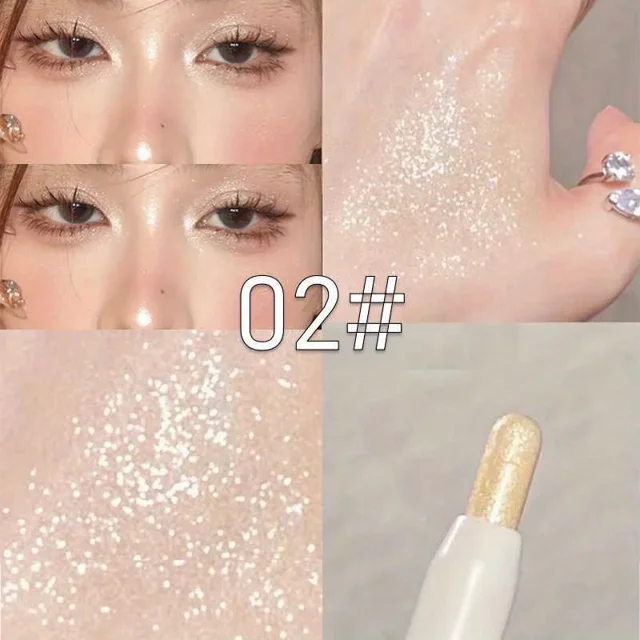 Rotulador resaltador de párpados blanco diamante para iluminar los ojos brillo delineador de ojos dorado sombra de ojos en barra para resultados de maquillaje impresionantes