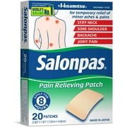 "Salonpas Pain Relieving Patch, Count, for Back, Neck, Shoulder, Knee Pain and Muscle Soreness, Hour Pain Relief"