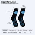 thumbnail image 4 of Unisex Trendy Floral Socks - 2 Pairs Black with Blue Flower Pattern Perfect for All Seasons Stylish & Comfortable Mixed Color Socks, 4 of 5