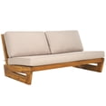 thumbnail image 3 of SAFAVIEH Chester Acacia Wood Outdoor Sofa, Natural/Light Grey, 3 of 11