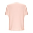 thumbnail image 5 of GERsome Womens Short Sleeve T-Shirts Crew Neck Solid Color Shirts Side Split Summer Loose Fit Casual Basic Tees, Sizes S-2XL, 5 of 8