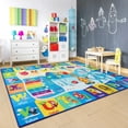 thumbnail image 7 of TWINNIS Kids Play Rug Animal Carpet ABC Educational Rug Mat Kids Area Rug for Playroom,Bedroom,Nursery Room,6'X9',Blue&Yellow, 7 of 7