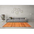 thumbnail image 3 of Ahgly Company Indoor Round Abstract Orange Modern Area Rugs, 3' Round, 3 of 4