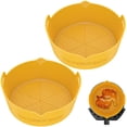 thumbnail image 3 of 2 Pcs Pot en Silicone pour Friteuse à Air Chaud avec Poignée Réutilisable Doublure Résistante à la Chaleur Moule à Pâtisserie en Silicone pour Friteuse Four Micro-Ondes, 3 of 10