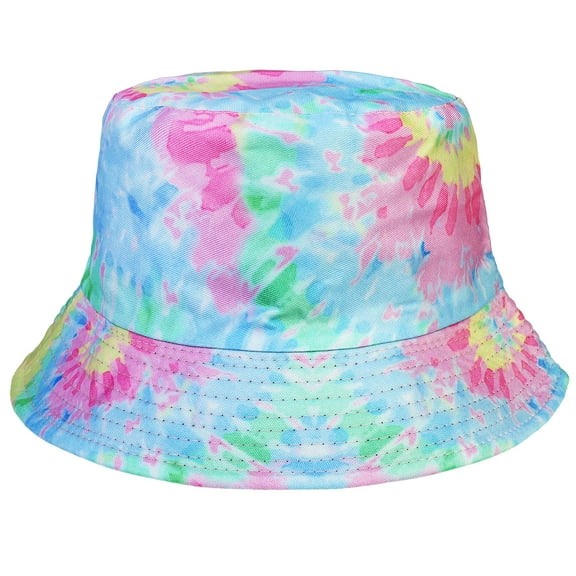 Rainbow Pattern Women Reversible Bucket Hat Summer Travel Lightweight Foldable Beach Outdoor Hat