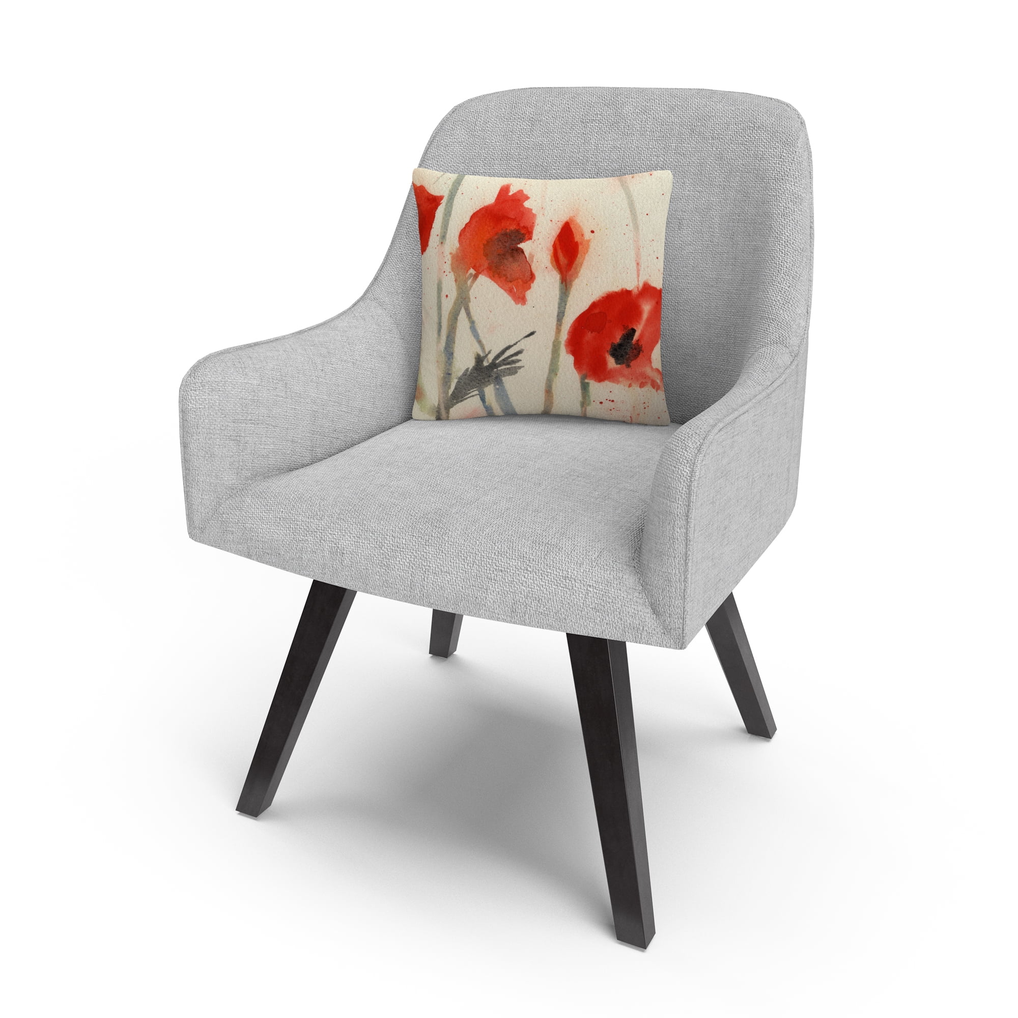 Red Poppy Light' Floral Abstract By Sheila Golden 16 X 16 Decorative Throw Pillow
