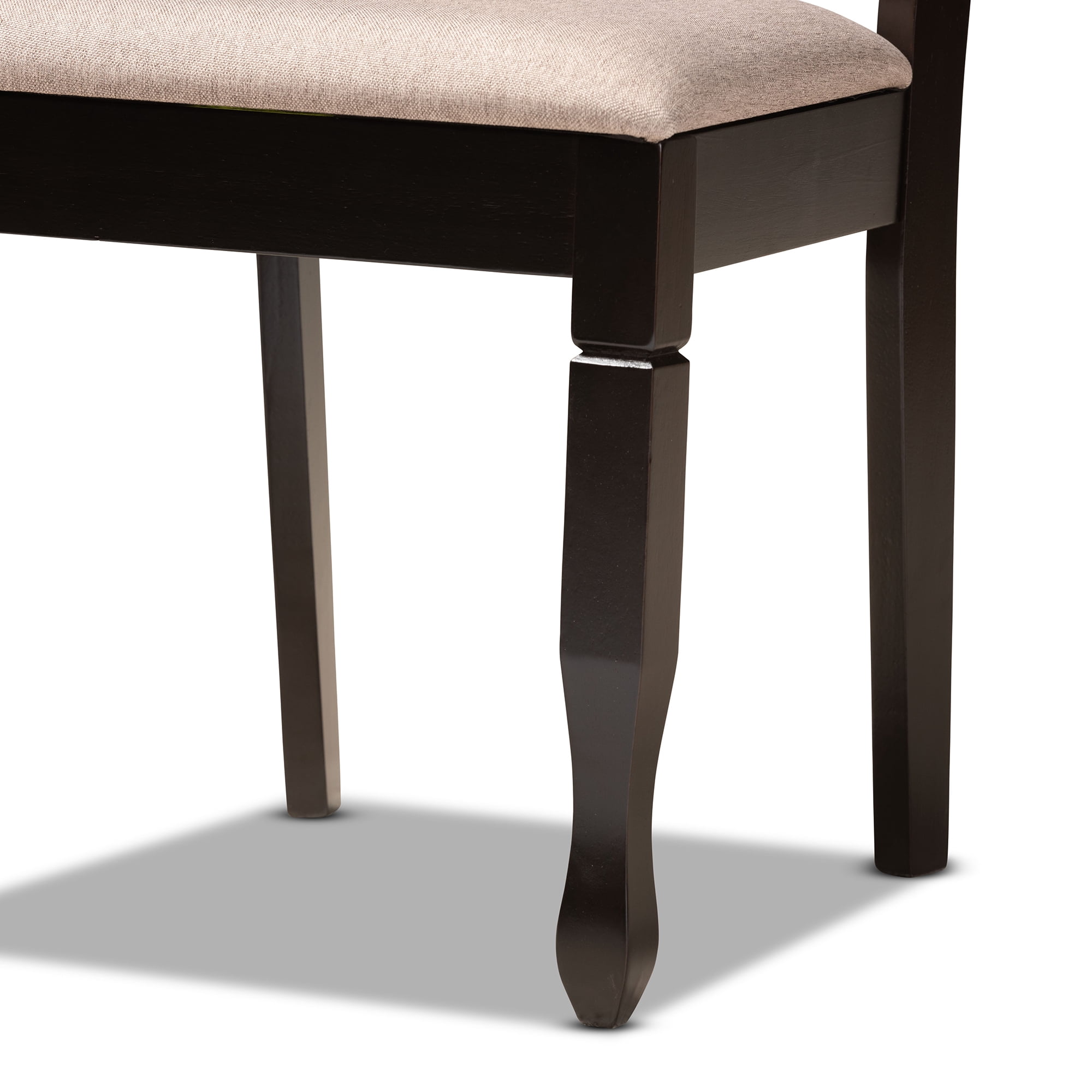 Baxton Studio Millie Modern and Contemporary Sand Fabric Upholstered and Dark Brown Finished Wood 5-Piece Dining Set
