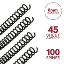 GBC Color Coil Binding Spines, 8 mm, Navy, 100 Pack