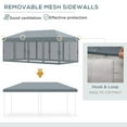 thumbnail image 6 of Outsunny 10' x 20' Pop Up Canopy Tent with Netting, Heavy Duty Instant Sun Shelter, Large Tents for Parties with Carry Bag for Outdoor, Garden, Patio, Gray, 6 of 9