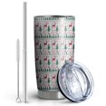 thumbnail image 2 of 20oz Tumblers White Christmas Deer and Tree Pattern Stainless Steel Vacuum Insulated Double Wall Travel Tumbler Cups Mug with Lid and Straw,Cleaning Brush for Cold & Hot Drinks, 2 of 7