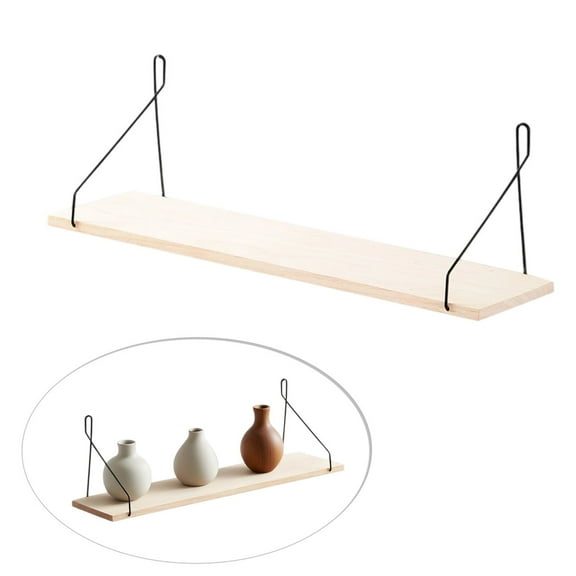 Kabuer Wall Organizer for Office, Versatile Wooden Shelf with Hooks for Efficient Storage and Decor