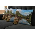 thumbnail image 2 of Ambesonne Tropical Throw Pillow Cover 4 Pack, View of Jungle River, 24", Multicolor, 2 of 6