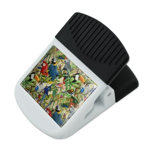 Tropical Birds Parrot Macaw Toucan Pattern Refrigerator Fridge Magnet Magnetic Hanging Hook Note Snack Clip