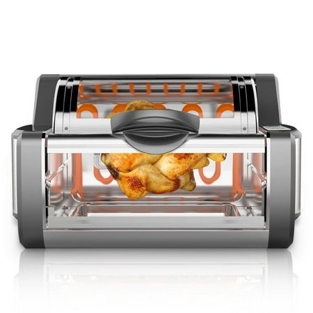 NutriChef PKRTVG65BK - Countertop Rotisserie & Grill Oven - Rotating Kitchen Cooker