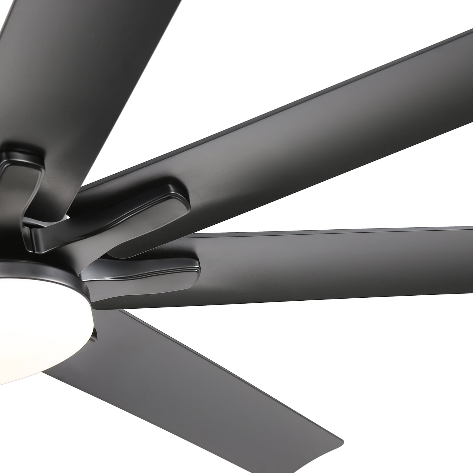 Sofucor 66" Modern Black Ceiling Fan with LED Light, Phone App, Remote, and Voice Control