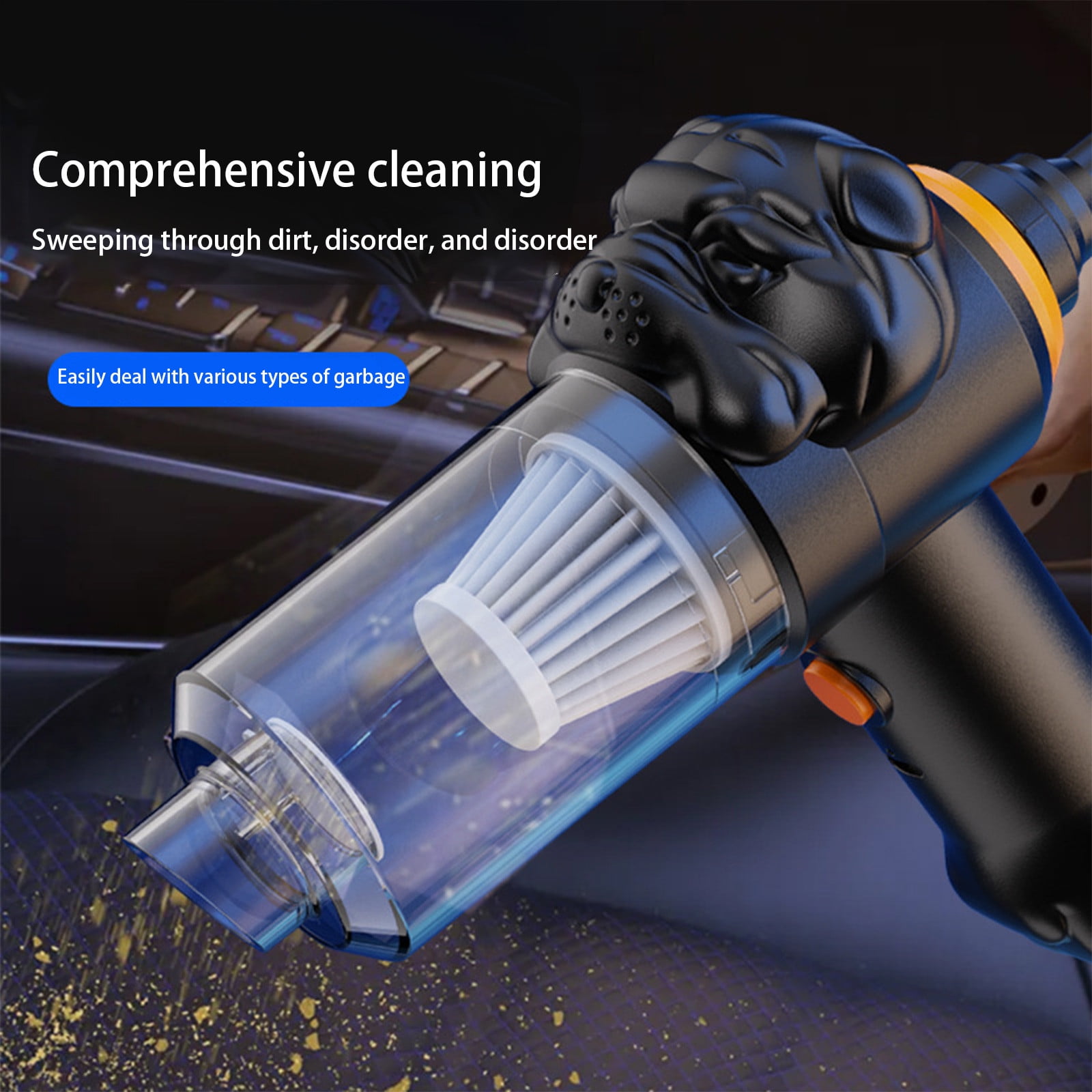 Portable USB Car Vacuum Cleaner, 4000Pa Suction, 200ml Capacity, Handheld Mini Dust Buster with Accessories for Car & Home Cleaning, 45W, 3.7V, 36000rpm
