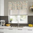 thumbnail image 4 of 2 Pack Valances for Window, Teal Orange Eucalyptus Short Curtains for Kitchen Bedroom Living Room, Spring Botanical Leaves Rod Pocket Small Window Treatment Valance Drapes 42 x 18 Inch, 4 of 8