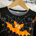 thumbnail image 5 of ENFLASH Baby Girls Orange Halloween Bat Print Dress - Toddler Girl Irregular Tutu Dresses for Kids 9M-5Y, 5 of 8