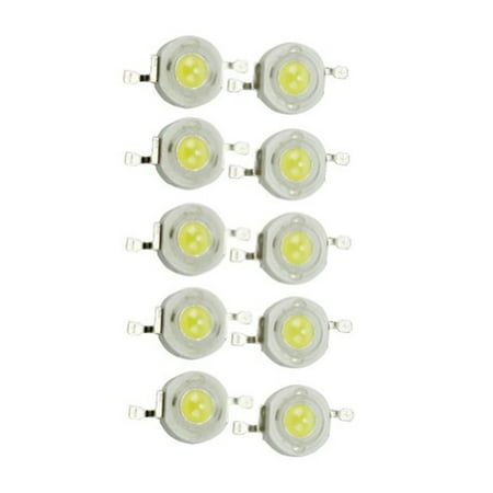 

10pcs High Power LED 45mil Chip 3W 6000-6500K Lamp Beads for Floodlight Spotlight (Cool White)