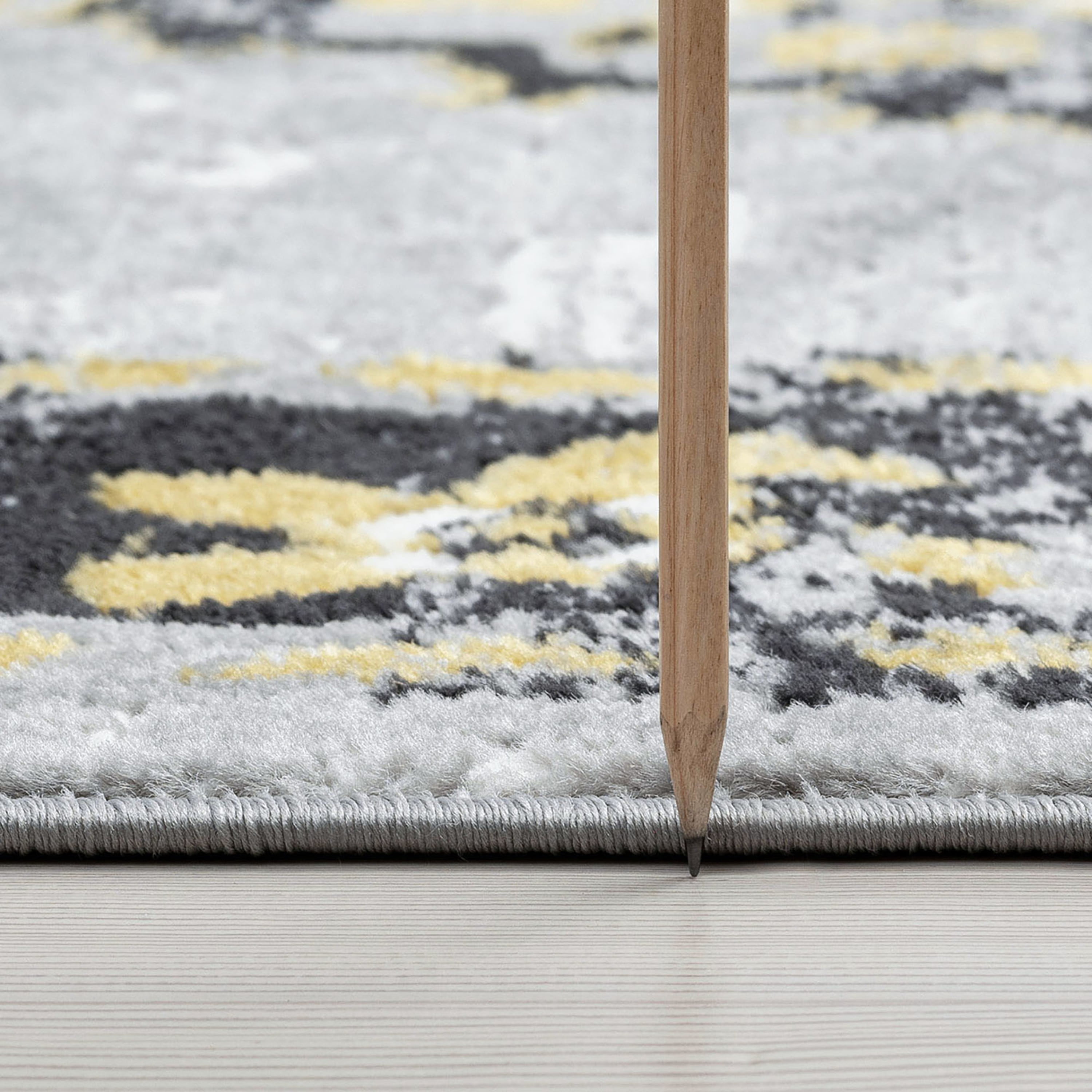 Traditional 5x8 Area Rug (5'3'' x 7'3'') Oriental Yellow, Gray Living Room Easy to Clean
