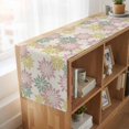 thumbnail image 6 of Table Runners 70 Inches Long Dress Scarves, Geometric Flower Farmhouse Coffee/Dining/Kitchen Table Decor, Holiday Table Runner, Vintage Country Floral Pink Green on Linen 13x70 Inch, 6 of 9