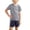 01 Gray, variant on Boys Girls 2 Piece Activewear Set, Short Sleeve Crew Neck Tee and Color Block Shorts, Quick Dry Summer Sportswear, 2-13T