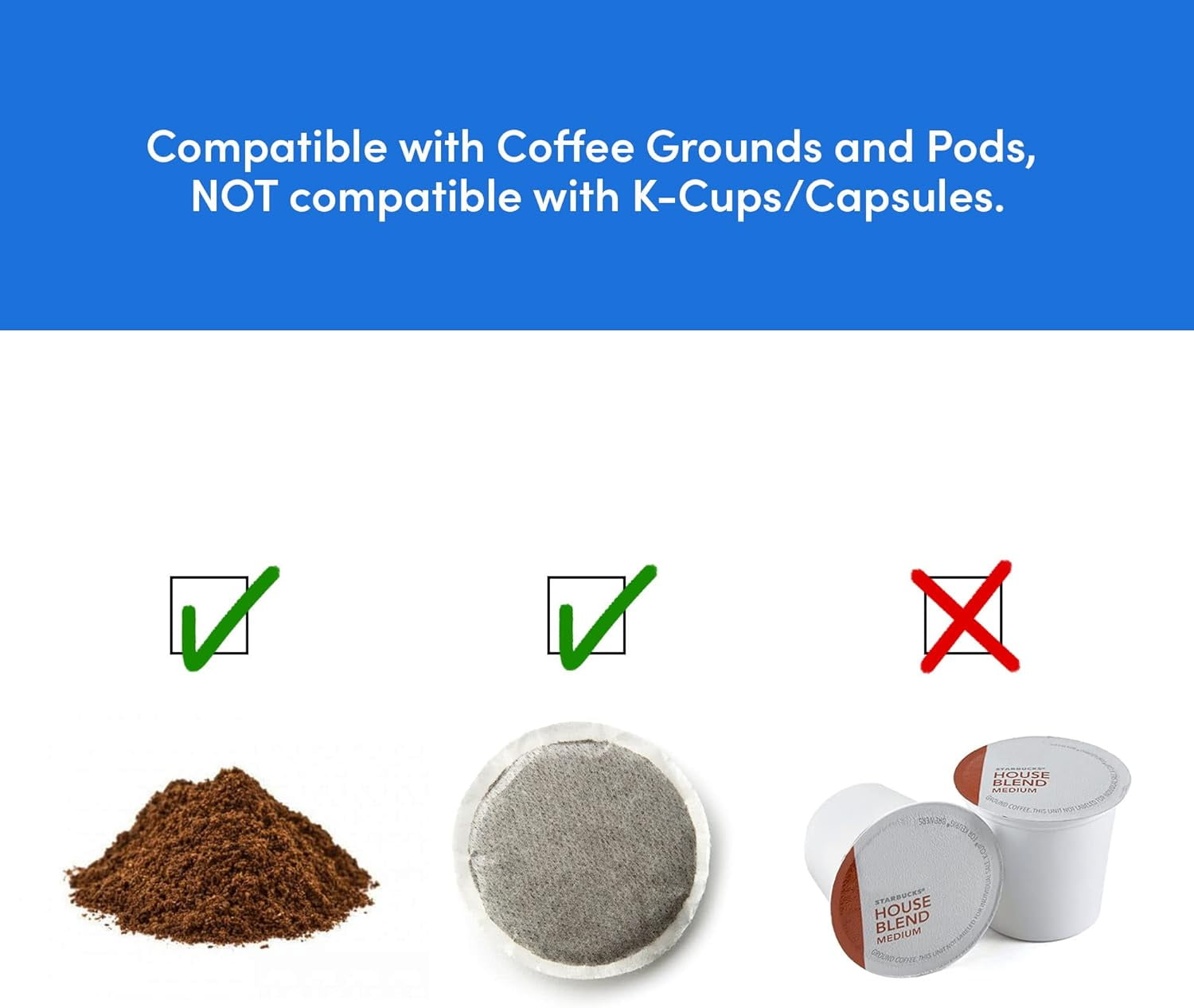 EHC111A Personal Single-Serve Compact Coffee Maker Brewer Includes 14Oz. Stainless Steel Interior Thermal Travel Mug, Compatible with Coffee Grounds, Reusable Filter, Black