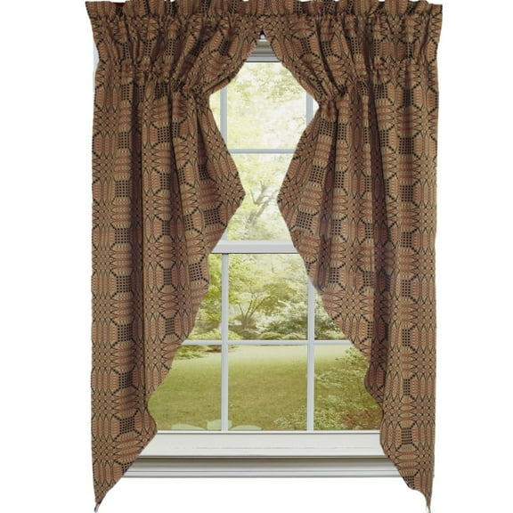 Trenton Jacquard Prairie Gathered Curtains - 72x63 - Home Collections by Raghu