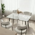thumbnail image 3 of CasaGlajore 51" Modern Glass Dining Table with 8mm Tempered Glass Top, Black or Silver Metal Legs, Multi-Use Desk for Kitchen, Office, or Living Room, 3 of 9