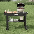 thumbnail image 2 of Chariot pour Gril Extérieur – Pliable pour Plaques de Cuisson de 17 Pouces et 22 Pouces – Support de BBQ Robuste avec Roues – Plateau à Assaisonnement et Porte-Essuie-Tout – Portable – Camping, Tailgate et Cour Arrière – Noir, 2 of 6