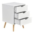 thumbnail image 6 of White Nightstand End Table with 3 Drawers Accent Wood Furniture, 6 of 9