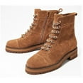 thumbnail image 3 of Cecelia New York Chance Nutella Ankle Brown Suede Lace Up Rounded Toe Booties (Nutella, 7.5), 3 of 4