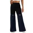 thumbnail image 1 of Timegard Wide Leg Pants for Women High Waist Bell Bottom Patchwork Jeans Pants with Pockets Fall Fashion, 1 of 7