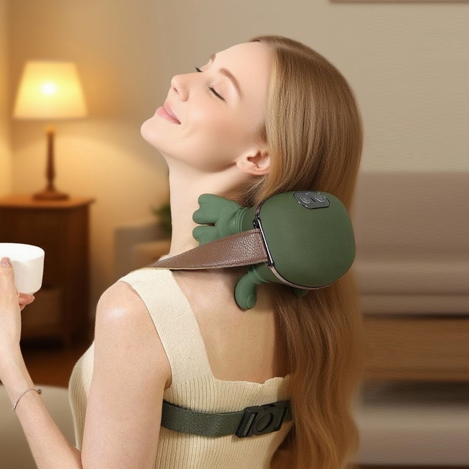 Deepease Red light Massager, Deepease Neck Massager, 3-in-1 Design, 4d Kneading Design with Adjustable Temperature Control, Wireless Design with One-Touch Control, Ideal for Indoor Use