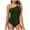 E Green, variant on Venzia Women One Shoulder One Piece Swimsuit, Cutout Ruched Tummy Control Bathing Suit with Side Drawstrin