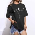 thumbnail image 1 of iTNHFP T-Shirts d'Été pour Femmes T-Shirt Décontracté Imprimé Manches Courtes Col Rond Ample, 1 of 3