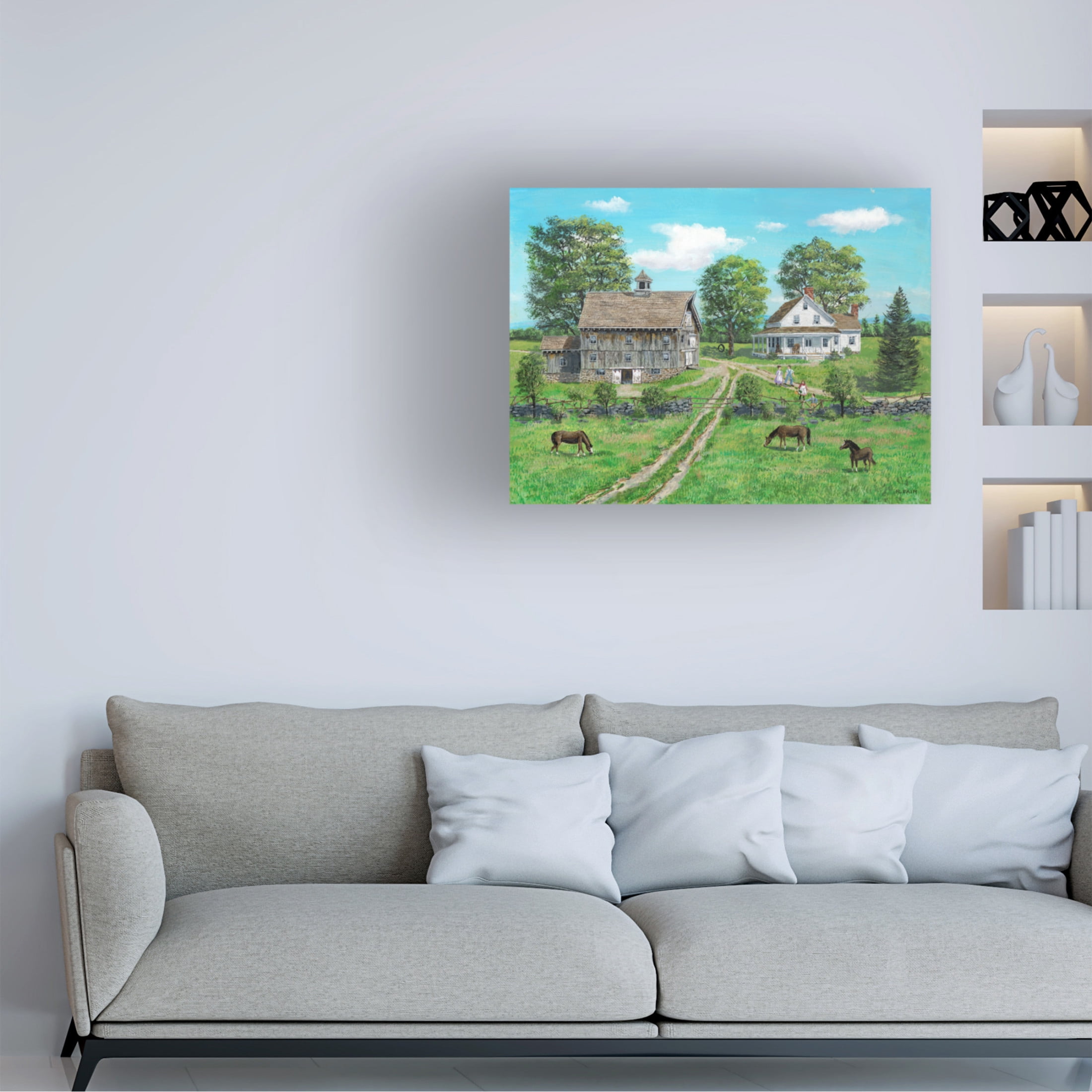 Canvas Wall Art - Bob Fair 'Lets See The Horses' Wall Art for Living Room, Bedroom, or Office Décor by Trademark Fine Art - 47 x 35 Inches