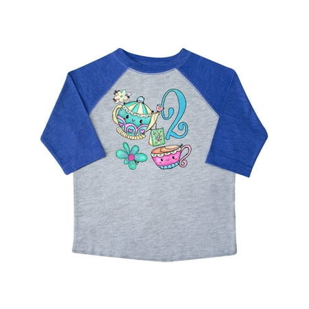 

Inktastic Cute Tea Party 2nd Birthday Gift Toddler Boy or Toddler Girl T-Shirt